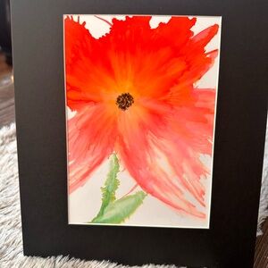 Hand crafted original one of a kind shades of coral alcohol ink painting